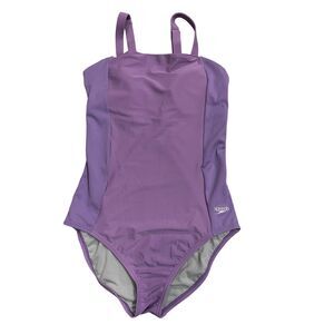 Speedo Women’s One Piece Swimsuit Size 10 Purple UPF 50+ Chlorine Resistant NWT